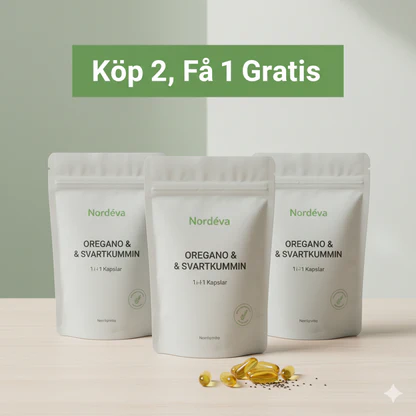 Nordéva Oregano & Svartkumminolja – 2-i-1 Kapslar