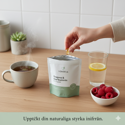 Nordéva Oregano & Svartkumminolja – 2-i-1 Kapslar